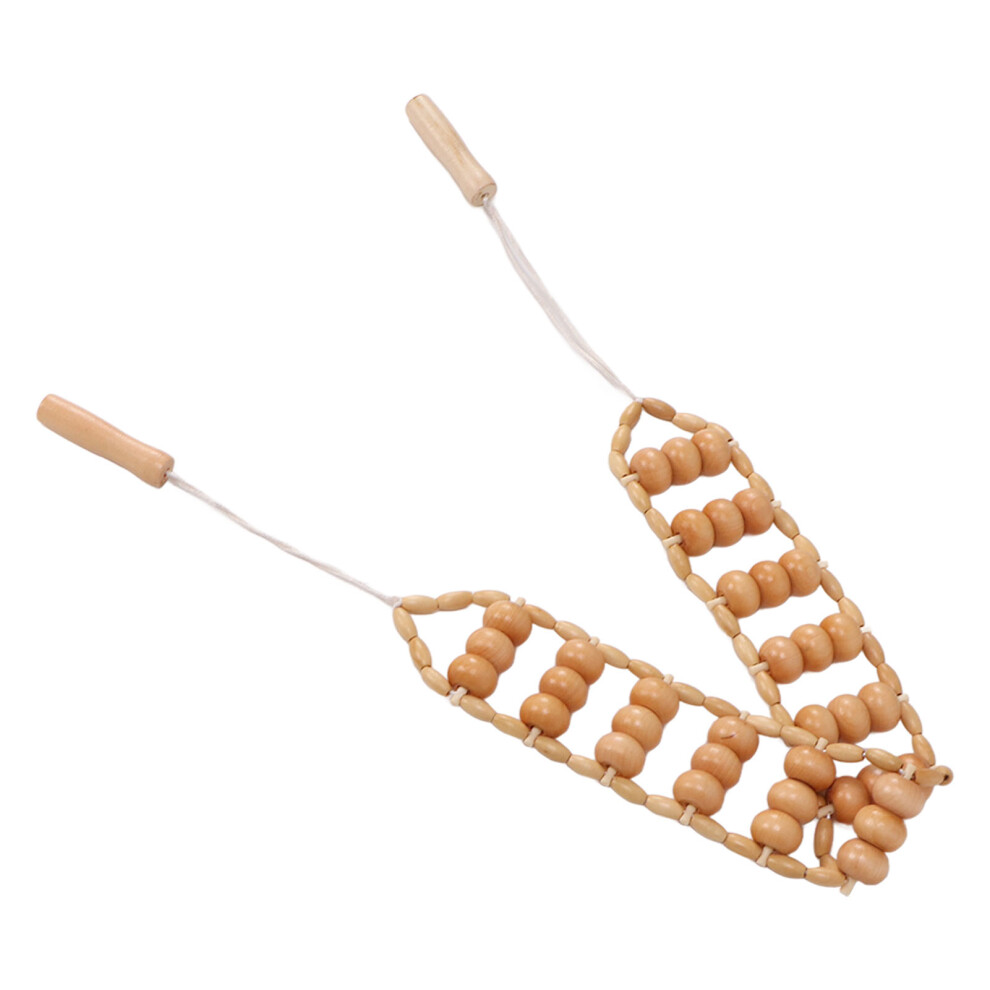 Wood Massage Rope for Dredging Meridians and Fatigue Relief Handheld Back Tool