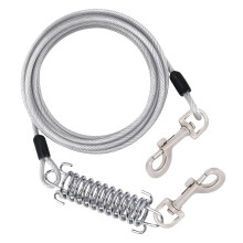 Dog Tie Out 8m Leash With Spring And Swivel Clips Heavy Duty Runner Chains Outdoor Camping Model yzG899 Silver 32x26cm