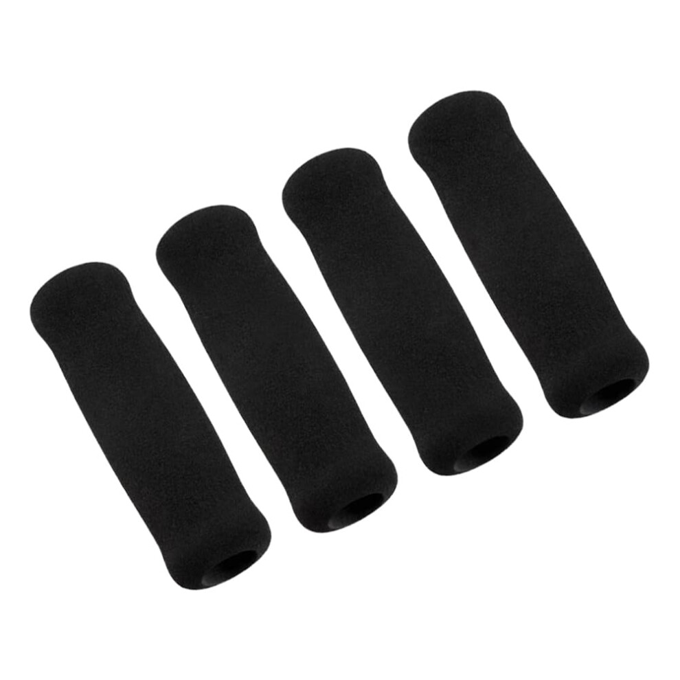 Black Cane Grips Foam Offset-Handle Replacement For Walking Canes, 4-Pack, Fits Bicycle Handlebars, Arthritis Support