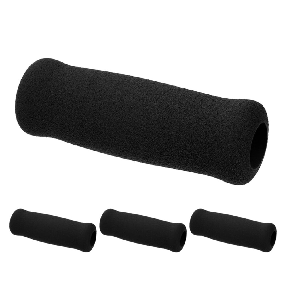 Walker Handle Grip Covers Foam Hand Grips For Cane Crutch 4 Pcs Easy Install Washable Black