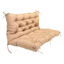 Waterproof Outdoor Swing Cushions 2/3 Seater With Backrest Ties Khaki 60x40x4in For Patio Porch Swing