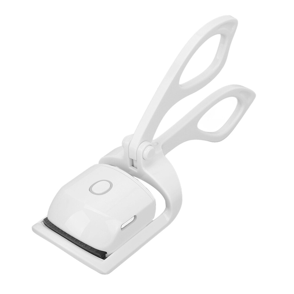 White Usb Rechargeable Heated Eyelash Curler, Mini Lash Tool