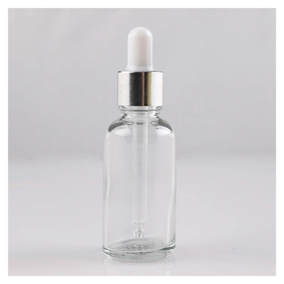 Lab Instruments Equipment 10 Pcs Per Lot Lab Clear Round Glass Bottle With Glass Droppers Silver Circle Cap 50 mL-image-OPC-PMGZP96-NEW