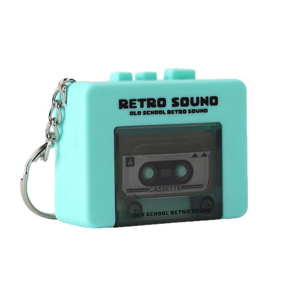 Miniature Retro Tape Recorders Keychains With 3 Songs Portable Music Box Khaki Backpack And Handbag Compatible 9393856700202