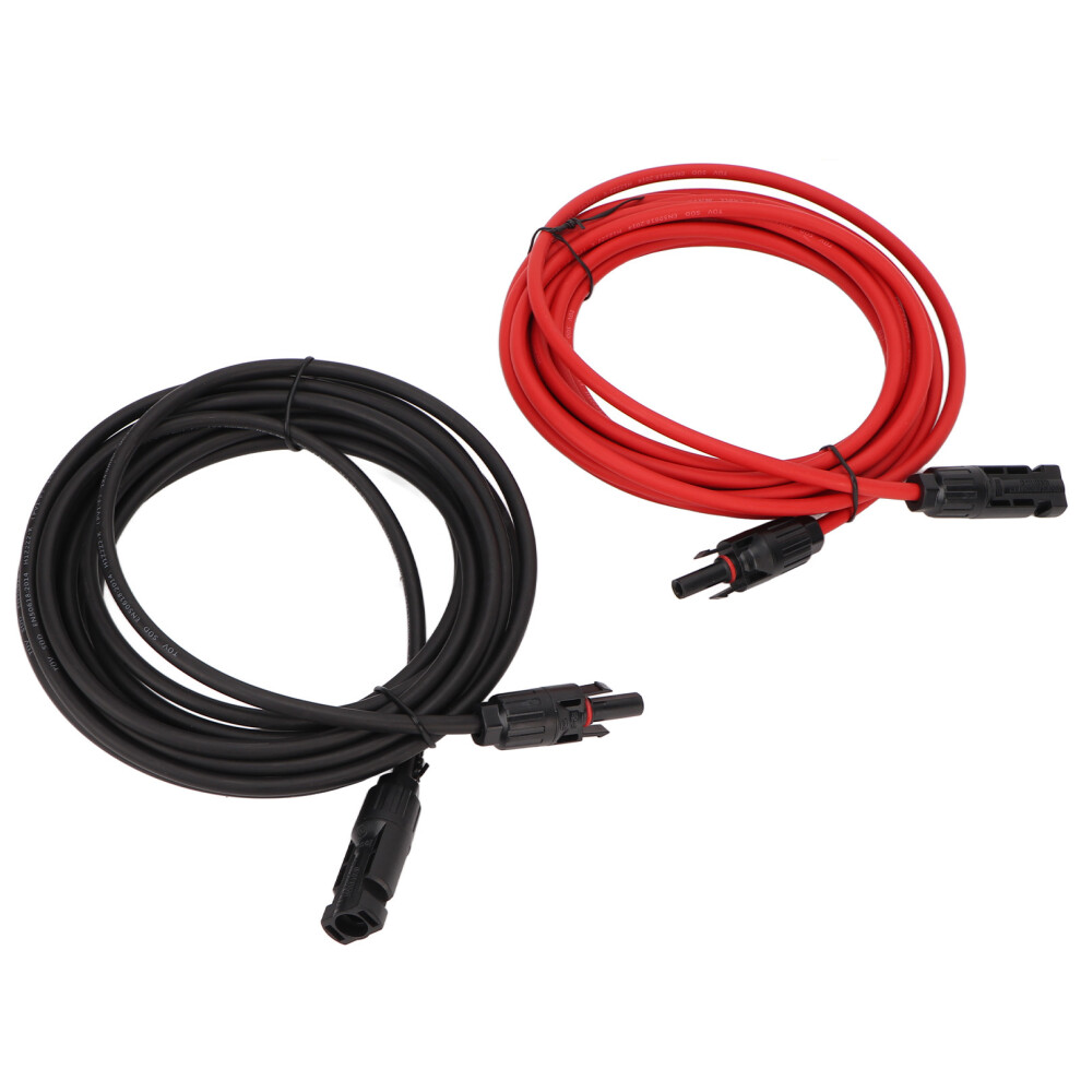 Photovoltaic System 12Awg Solar Extension Cable 5M Black & Red With Connectors 8461356398555