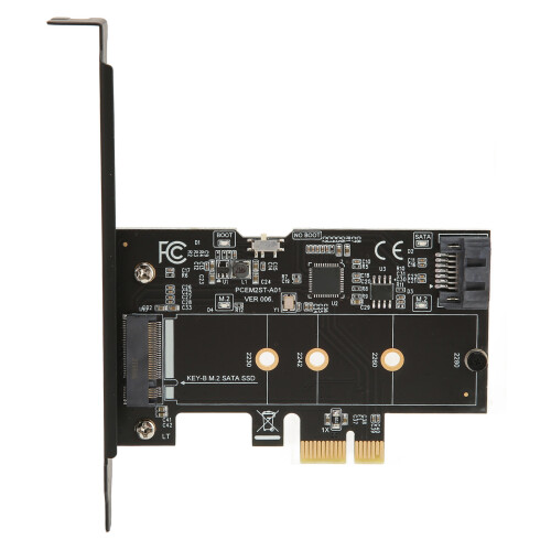 PCEM2STA01 PCIe1x M.2 SATA NGFF 6Gbps Metall 2