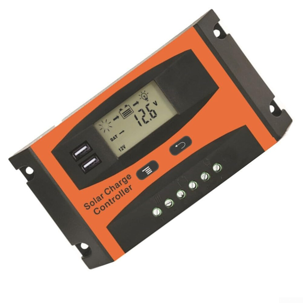 Mppt Solar Charge Regulator 12V/24V With Lcd Display, Dual Usb Ports For Mobile Device Charging, 20A 9084446675894