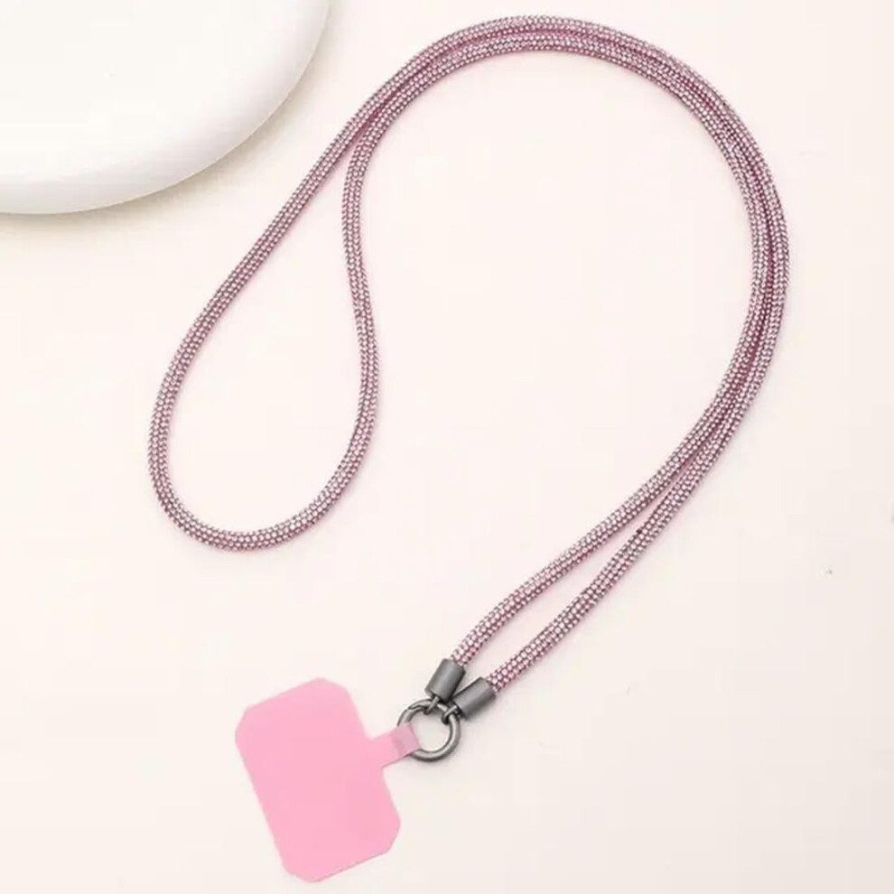 Rhinestone Phone Lanyard Crystal Diamond Chain Strap For -1 Phone Case Anti-Loss Keychain Accessories Pink 9067246385026