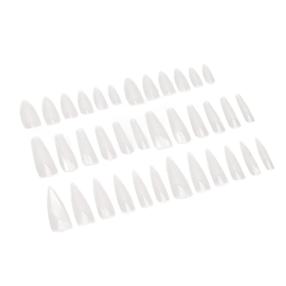 Durable 360PCS Clear Full Cover Coffin Almond Stiletto Nail Tips