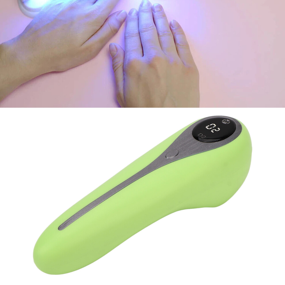 Green Mini 5W Handheld Uv Nail Lamp With 3 Chips, 600Mah Battery