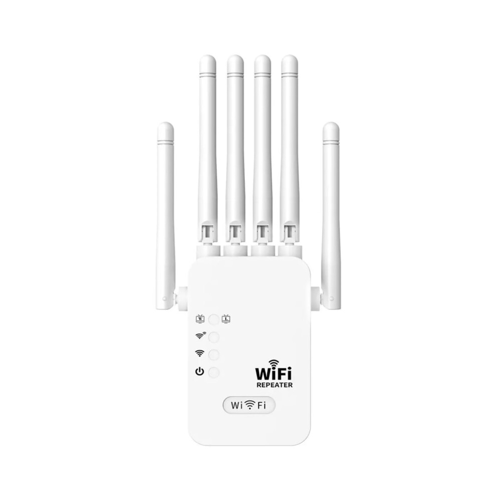 Wifi Extender 1200Mbps Range Extender With 2 Lan Ports, 6 Antennas, Ethernet Port, White 9354506597658