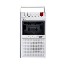 Portable Cassette Player Tape Recorder, Stereo, Built-In Speaker, White, Compact Size, For Home And Outdoor Use