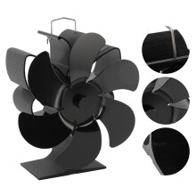 Ventilador de estufa 6 aspas S negro, aluminio 630-695 g