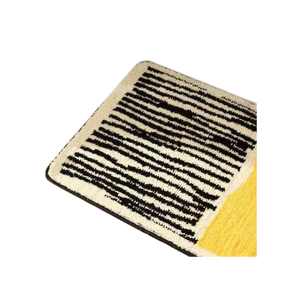 Yellow Acrylic Anti Skid Entrance Rug 40X60cm, Washable & Moisture Absorbing 8751356408171