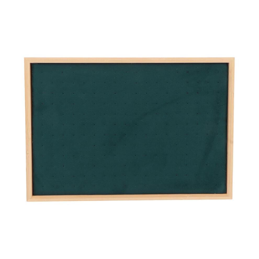 Green Ear Stud Tray Flannel Wood 216 Holes Jewelry Storage Case-image-OPC-PMGZWHN-NEW