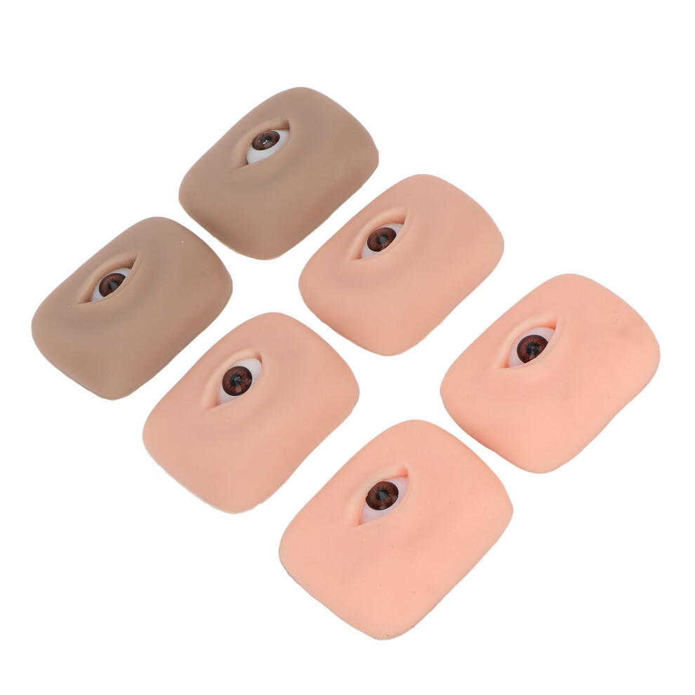 3 Pairs 3D Fake Eye Practice Skin Silicone Microblading Eyebrow Eyeliner Kit