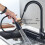 Smart Touch Sensor Kitchen Faucet Pull-Down Sprayer 304SS Single-Handle Hot Cold 2 Flow Modes Black Brushed Silver 2