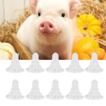 10Pcs Soft Silicone Goat Lamb Cattle Nursing Nipple for Young Animals