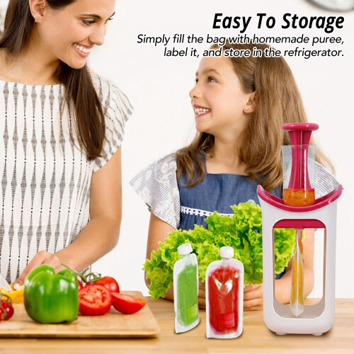 Dishwasher Safe Red Squeeze Station: Home-Made Infant Puree Solution 2