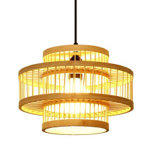 Chandeliers Hand-Woven Shade E27 Base Single-Head Hanging Light 30 Cm For Bar And Dining Room Chinese Retro