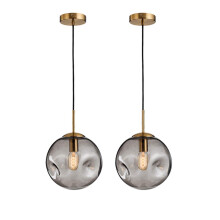 Chandeliers 2-Pack Bump Glass Ball Pendant Lights Nordic Modern Decor Ceiling Pendant Amber Soot 25Cm 20Cm