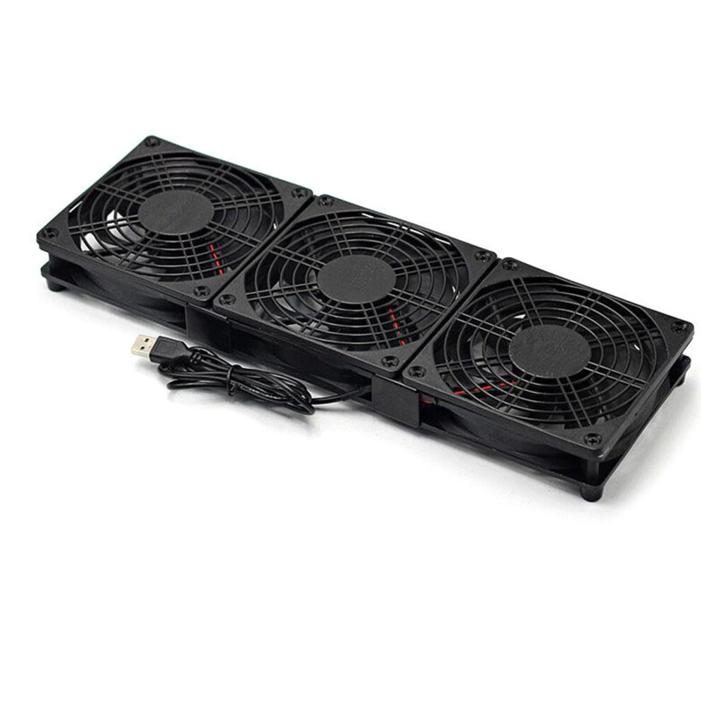 120Mm Usb Cooling Fan High Airflows With Rubber Feet For Routers Modems Boxes And Pc Laptop Stands Three Fans Model B 9354506600174