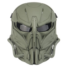 Tactical Airsoft Mask Grey Lens Full Face Skull Paintball Protective Mask CS Wargame Halloween Cosplay OD