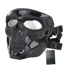 Airsoft Mask Skull Full-Face Eye Protection Gear, Tactical Paintball Mask, Black For Halloween CS Wargame