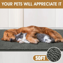 (40x60cm, GREY) Grey Doormats Entrance Rug Dog Absorbent Welcome Mats Chenille Mat Indoor Outdoor