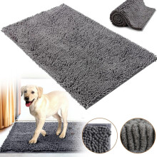 (50x80cm, GREY) Grey Doormats Entrance Rug Dog Absorbent Welcome Mats Chenille Mat Indoor Outdoor