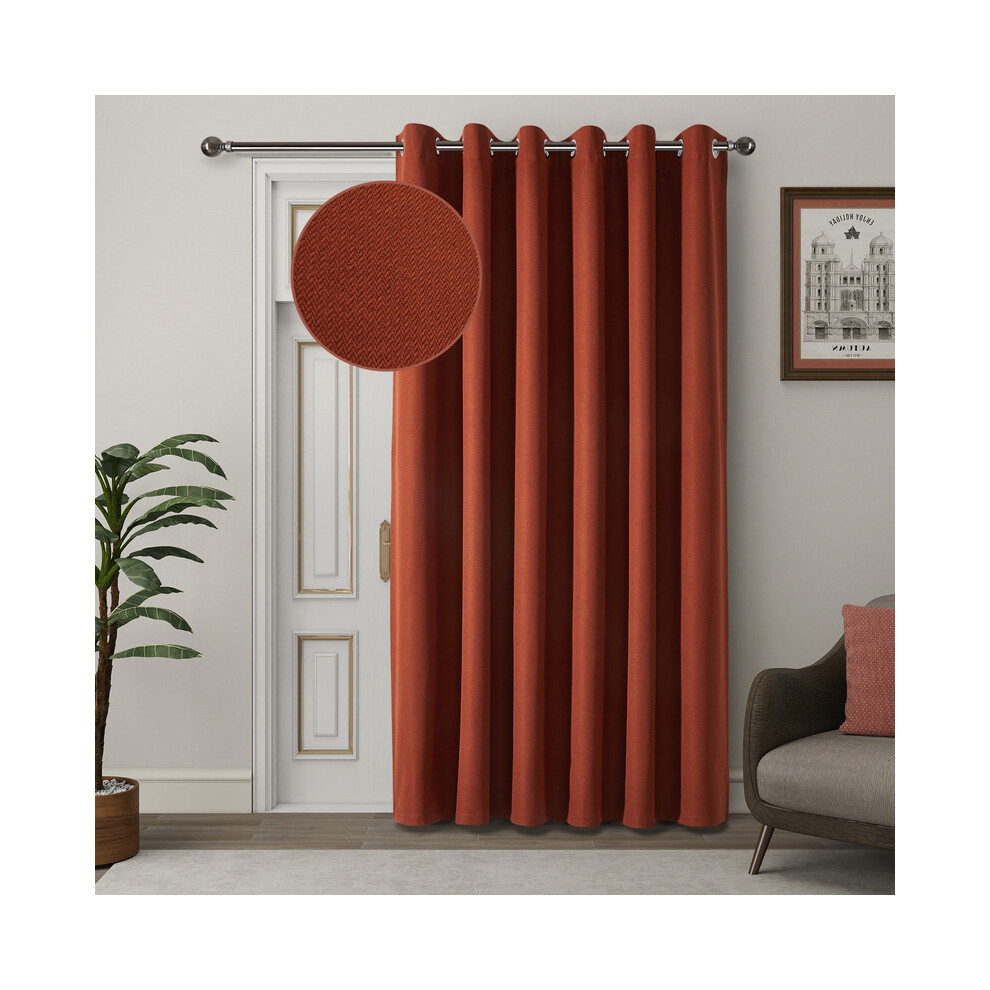 Imperial Rooms (Rust/, 66"X84" Single Panel) Premium Linen Curtains | Readymade Sound & Light Blocking Drapes 260Gsm | Machine Washable Curtain Orange