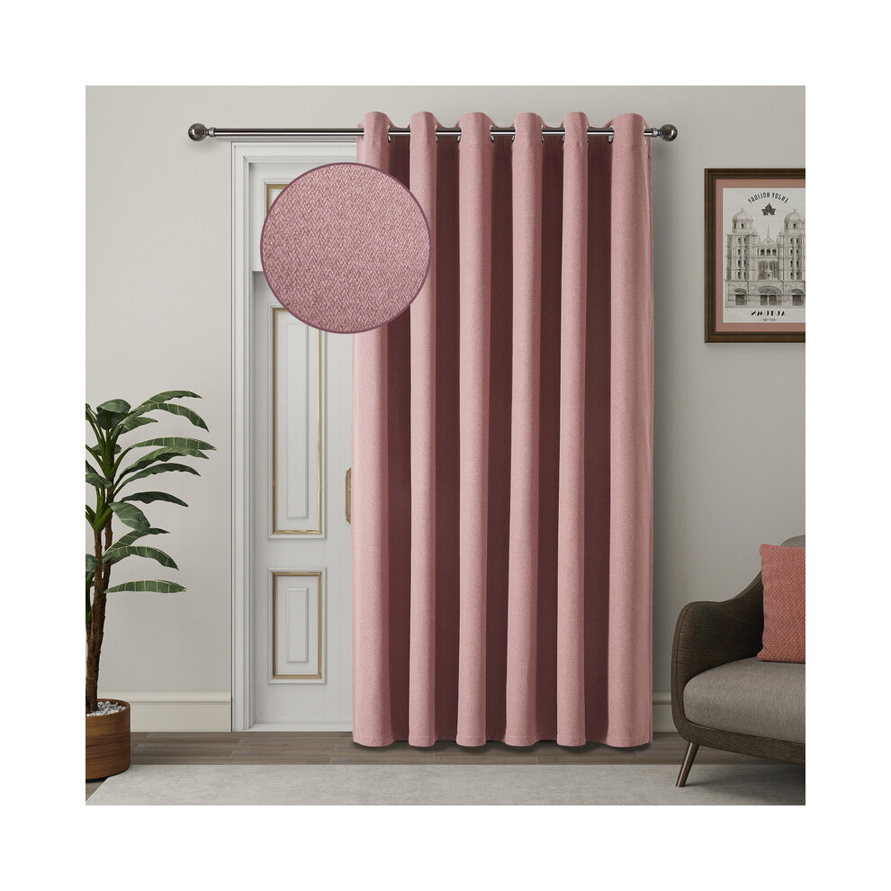 Imperial Rooms (Blush 66"X84" Single Panel) Premium Linen Curtains | Readymade Sound & Light Blocking Drapes 260Gsm | Machine Washable Curtain Pink