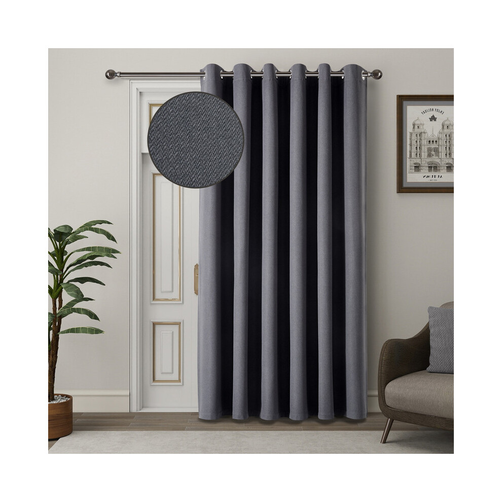 Imperial Rooms (Charcoal, 66"X84" Single Panel) Premium Linen Curtains | Readymade Sound & Light Blocking Drapes 260Gsm | Machine Washable Curtains Black