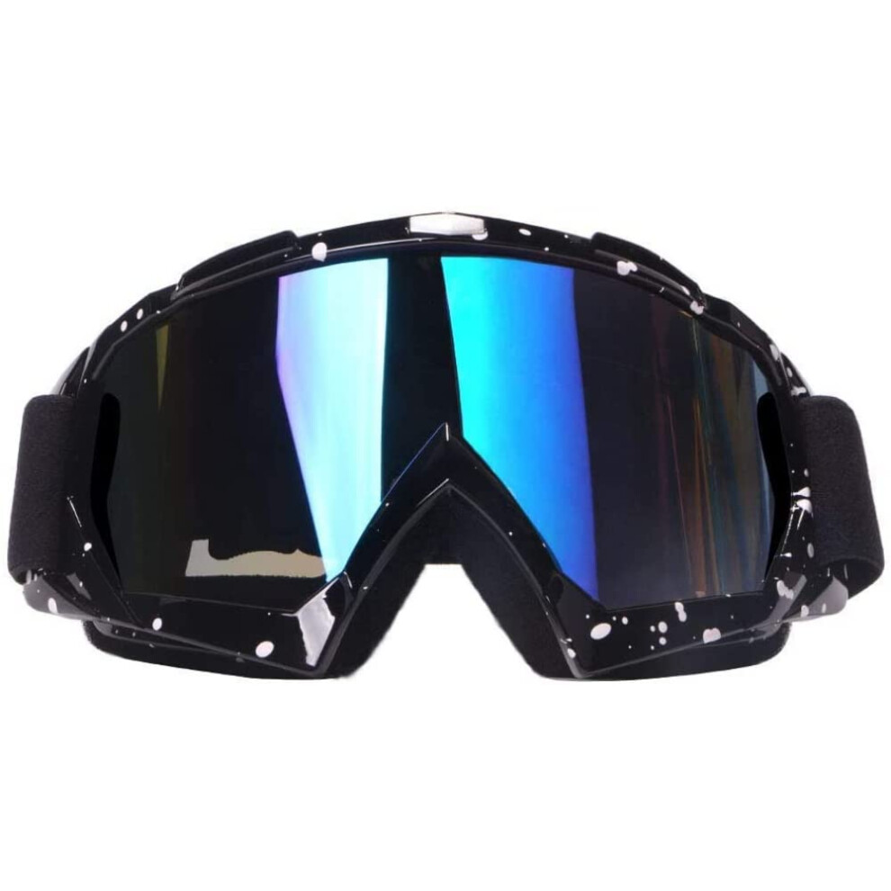 Motorcycle Goggles Pu Resin Frame Color Lens Dirt Bike Goggles Motocross Goggles Atv Racing Windproof Dustproof Black 9354506600457