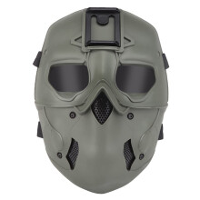 Tactical Full Face Airsoft Mask With Goggles And NVG Mount Base Model E For CS Paintball