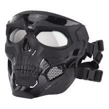 Skull Protective Mask - TPU Material, Black, For Halloween, Outdoor and Cycling