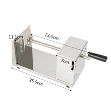 Stainless Steel Hand Cranked Spiral Potato Chip Maker 25.5x11cm