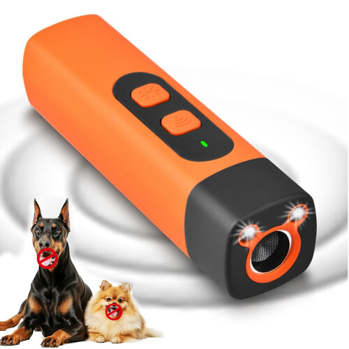 The Bark Deterrent For Dogs 2025 Model HD Display LED Flashlight Orange 1 Pack