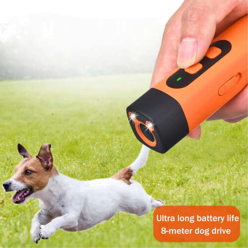 The Bark Deterrent For Dogs 2025 Model HD Display LED Flashlight Orange 1 Pack 1