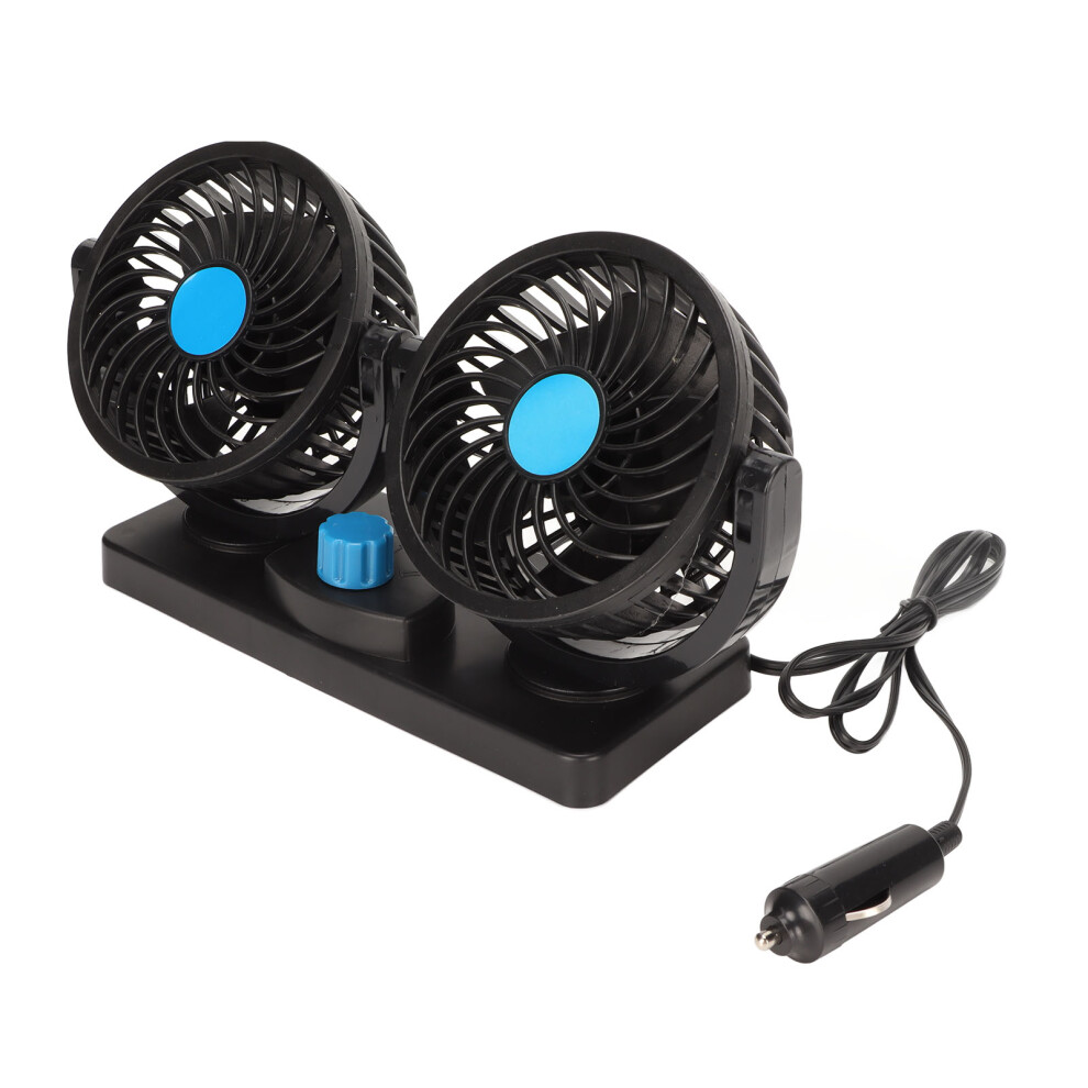 12V Car Cooling Fan Dual Head 360 Rotatable Quiet Fan For Suvs Trucks Boats 4661356422715