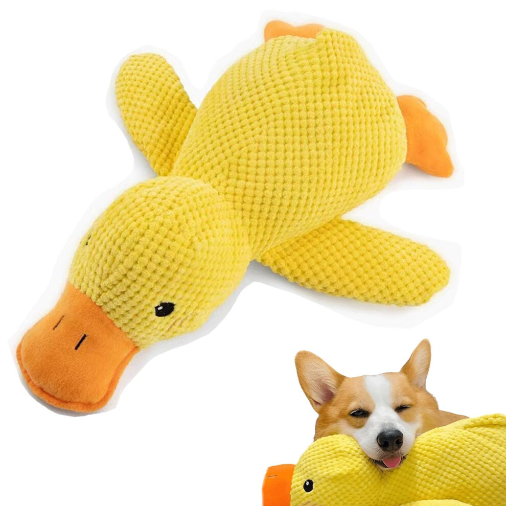 Calming Duck Quacko Toy Plush Quacking Stuffed Ducks Dog Toys Indoor Use 1 Pc Yellow