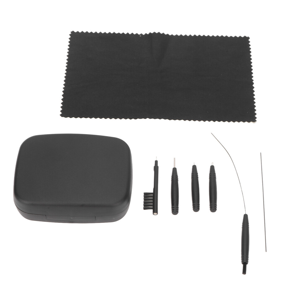 Black 8-Pack Hearing Amplifier Cleaning Tools, Abs Earwax Removal Brushes, Lightweight