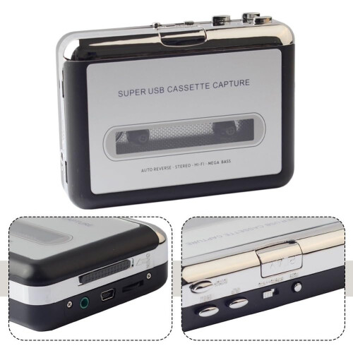 MP3 Converter and Cassette Player: Portable USB MP3 Encoder for Cassettes, 3.5mm Headphone Output 2