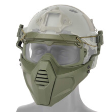 Airsoft Paintball Half Face Protection Goggles Set Hunting Glasses For FAST Helmet Accessories Green