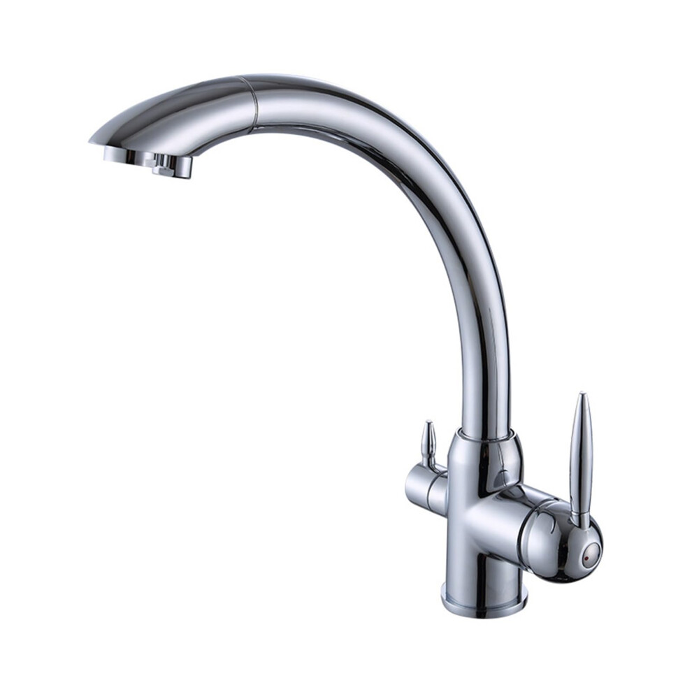Gourmet Kitchen Faucet Full Copper 360-Degree Rotating Kitchen Sink Faucet Hot And Cold Water Black Finish 9393856706907