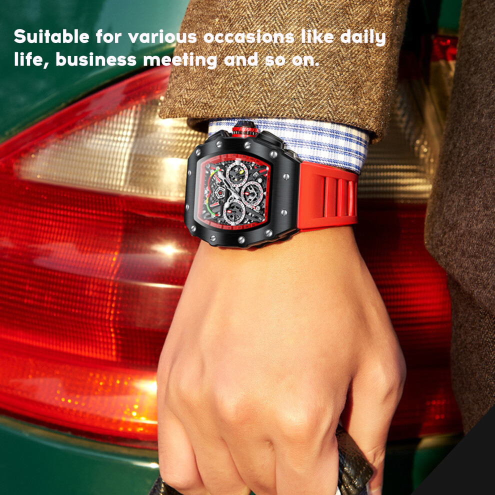 Men's Quartz Silicone Strap Business Watch - 43mm Dial, 8 Colors-image-OPC-PMH58GR-NEW