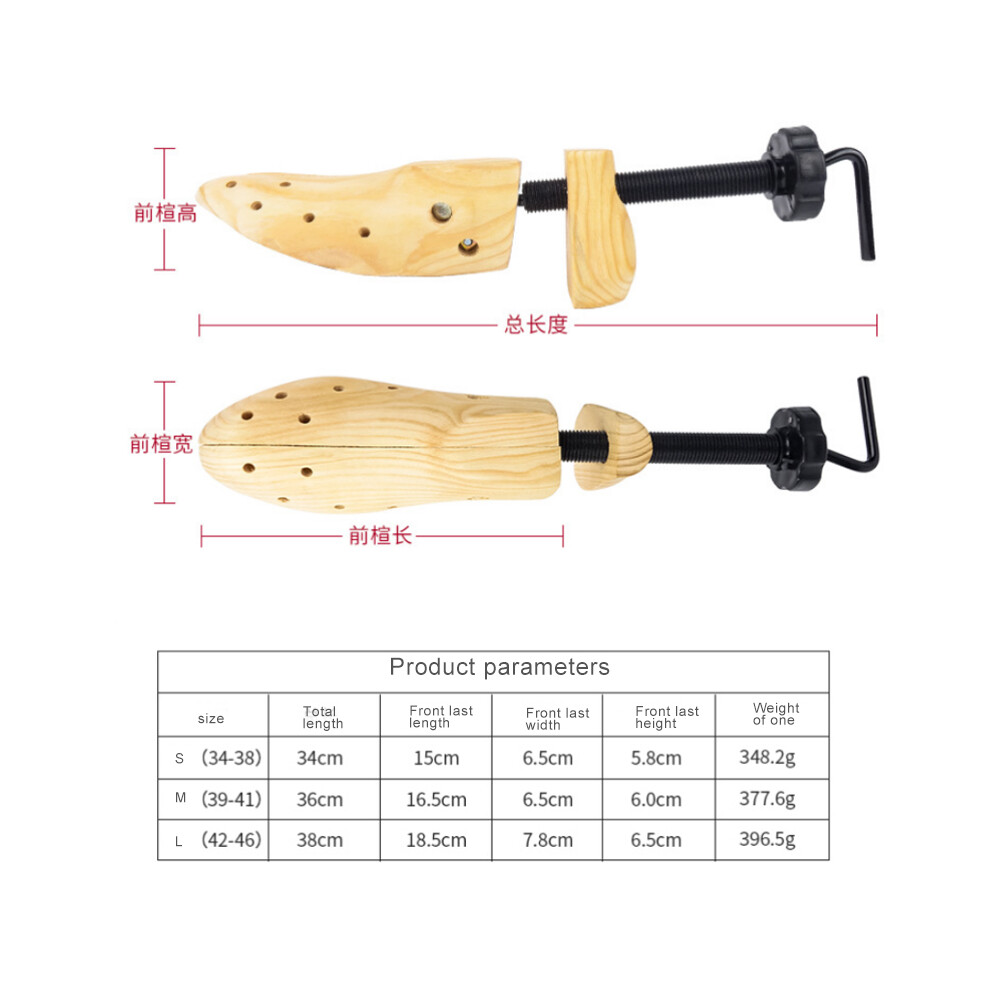 Adjustable Wooden Shoe Stretcher Unisex Expand L 42â46 Size