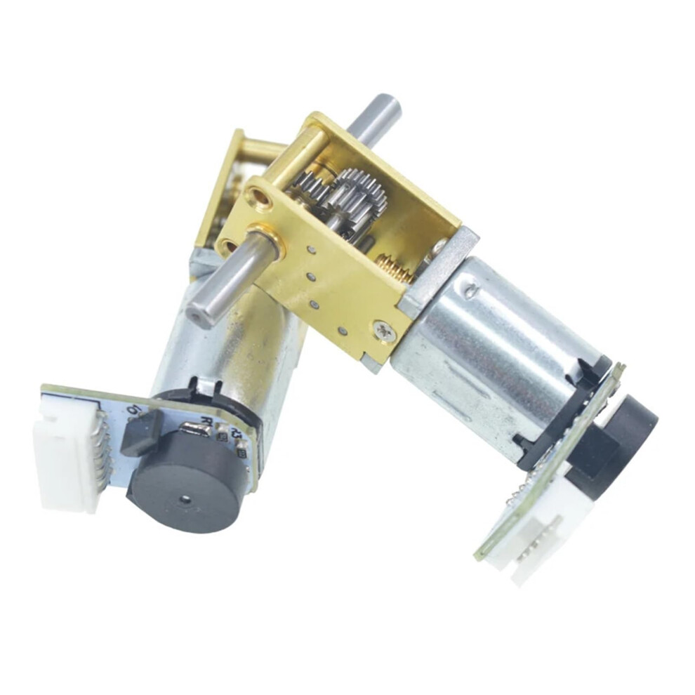 Worm Gear 1218-N20 Dc Encoder Single Shaft Geared Motor 3V-6V-12V Gear Low Speed Dual Shaft Motor (6V68rpm, Dual Axis) 9393856707720