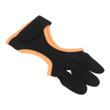 Breathable PU Archery Gloves w/ Hook Loop & Thickened Tips for Outdoor