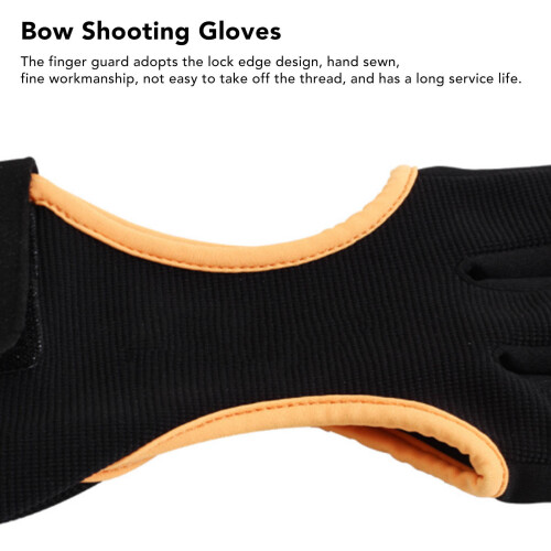 Breathable PU Archery Gloves w/ Hook Loop & Thickened Tips for Outdoor 2